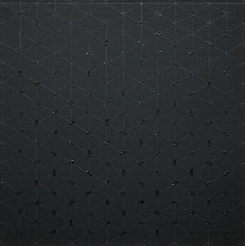 Michael Hon Black piece of grid akryl na platne 2015